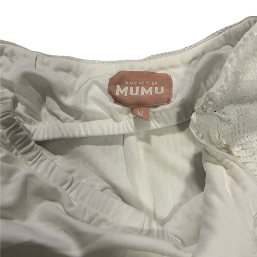 Show Me Your MuMu White Sequin Halter Mini Dress - Picture 8 of 12